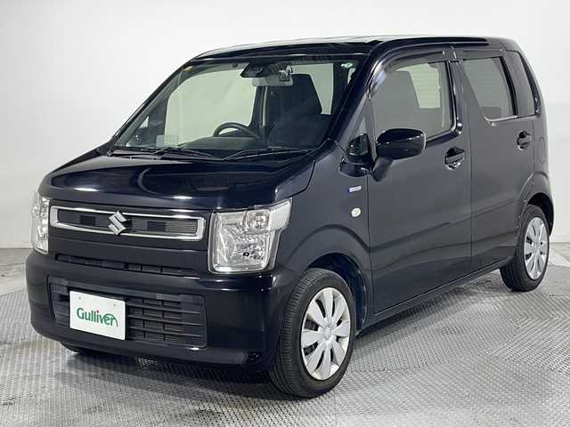 スズキ ワゴンＲ HYBRID FX 広島県 2018(平30)年 4.8万km ブルーイッシュブラックパール3 社外ナビ　/バックカメラ　/シートヒーター　/ヘッドアップディスプレイ　/衝突軽減ブレーキ　/レーンキープ　/オートライト　/オートハイビーム　/踏み間違い防止　/コーナーセンサー　/ワンセグＴＶ　/ドラレコ　/ＥＴＣ/純正14インチホイールキャップ(155/65/R14)/エアバッグ（運転席/助手席)