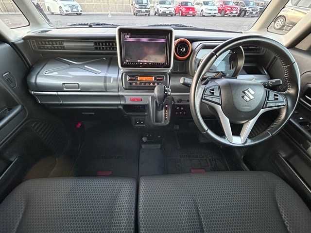 スズキ スペーシア ギア HYBRID XZターボ 千葉県 2021(令3)年 6.9万km デニムブルー ガンメタリック 2トーン 純正ナビ/CD/DVD/Bluetooth/両側パワースライドドア/バックカメラ/ビルトインETC/LEDヘッドライト/デュアルカメラブレーキサポート/アダプティブクルコン/前席シートヒーター/パーキングセンサー/純正フロアマット/純正アルミホイール/横滑り防止装置/衝突被害軽減システム/オートライト/プッシュスタート/スマートキー