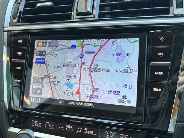 スバル レガシィ Ｂ４ スポルヴィータ 大阪府 2017(平29)年 9万km ダークグレーメタリック サンルーフ　STIエアロ　8型ナビ　CD DVD BT フルセグTV バックカメラ　BSM　タン革シート　全席シートヒーター　ドラレコ　前席パワーシート　パドルシフト　ハンドルヒーター　レーダークルコン　セキュリティ　電動パーキング　ETC　スマートキー　LEDオートライト　フォグ　コーナーセンサー　アイドリングストップ
