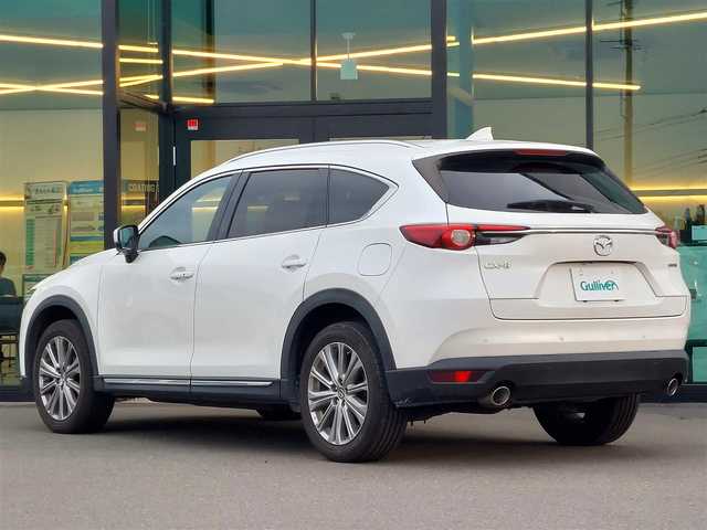 マツダ ＣＸ－８ XD エクスクルーシブモード 東京都 2021(令3)年 5.9万km スノーフレイクホワイトパールマイカ サンルーフ/BOSEサウンド/i-ACTIVSENSE/・アドバンストスマートシティブレーキサポート/・AT誤発進抑制装置/・スマートシティブレーキサポート(後退時)/・車線逸脱警報システム/・レーンキープアシストシステム/・クルージング&トラフィックサポート/・ブラインドスポットモニタリング/・リアクロストラフィックアラート/・ハイビームコントロールシステム/純正10.25インチナビ/・フルセグTV/・BT/USB/AM.FM/・スマートフォン連携/360°ビューモニター/パワーバックドア/インテリジェントクリアランスソナー/レーダークルーズコントロール/ブラウンレザーシート/シートヒーター(1/2列目)/エアーシート(1/2列目)/パワーシート(1/2列目)/D席メモリ付パワーシート/ドライブレコーダー/・360度＋リアカメラ【ZDR059：駐車監視】/ETC2.0/電子パーキングブレーキ/オートホールド/ルーフレール/LEDヘッドライト/フォグランプ/オートライト/プッシュスタート/純正19インチAW/・2024年製【ヨコハマ:BlueEarth】/横滑り防止システム/保証書・取説・スペアキー