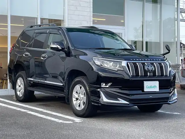 トヨタ ランドクルーザー プラド TX 宮崎県 2019(令1)年 8.1万km ブラック 純正9インチナビ【NSZT-Y68T】/・フルセグTV・Bluetooth・DVD/HDMI・USB/サンルーフ/モデリスタエアロ【F・R】/バックカメラ/前後ドライブレコーダー【UP-K03S】/ビルトインETC/衝突軽減ブレーキ/レーダークルーズコントロール/LEDヘッドライト/オートハイビーム/前後コーナーセンサー/カーテンエアバック/革調シートカバー/純正フロアマット/純正ドアバイザー