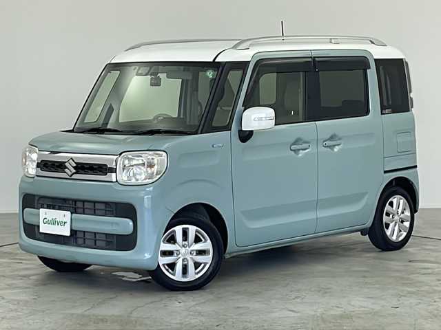 スズキ スペーシア HYBRID X 宮崎県 2019(令1)年 3.8万km オフブルーメタリック/ホワイト2トーン /禁煙車/ワンオーナー//カロッツェリアナビ(AVIC-RW901)//フルセグTV//バックカメラ//ETC//前後ドライブレコーダー(ZDR015)//デュアルセンサーブレーキサポート//車線逸脱警報//リアパーキングセンサー//LEDヘッドライト//オートライト//両側パワースライドドア//運転席シートヒーター//後席サンシェード//純正ドアバイザー//純正フロアマット//プッシュスタート//電動格納ミラーウインカー//アイドリングストップ//横滑り防止装置//新車保証書/取扱説明書//スペアキー