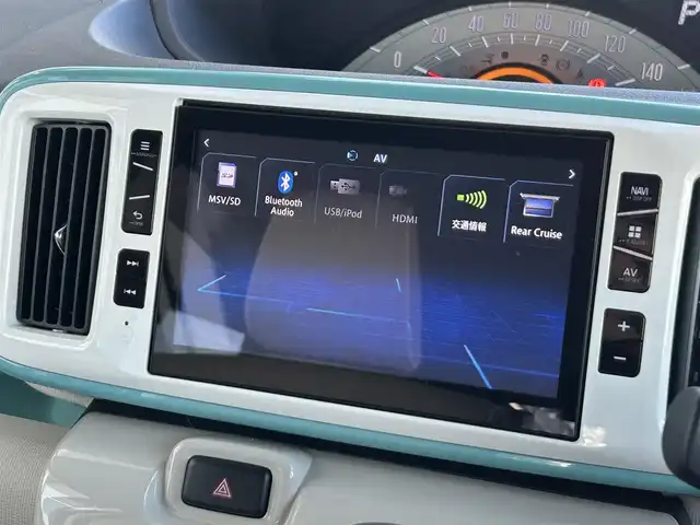 ダイハツ ムーヴ キャンバス X メイクアップ リミテッド SAⅢ 静岡県 2019(平31)年 3.5万km パールホワイトⅢ/ファインミントメタリック 2トーン スマートアシストIII/・衝突回避支援ブレーキ機能/・衝突警報機能/・誤発進抑制機能(前方＋後方)/・車線逸脱警報機能/・先行車発進お知らせ機能/・オートハイビーム/純正8インチナビ/FM/AM/CD/DVD/Bluetooth/SD/フルセグTV/両側パワースライドドア/全周囲カメラ/ベンチシート/フルフラットシート/オートライト