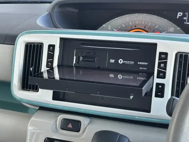 ダイハツ ムーヴ キャンバス X メイクアップ リミテッド SAⅢ 静岡県 2019(平31)年 3.5万km パールホワイトⅢ/ファインミントメタリック 2トーン スマートアシストIII/・衝突回避支援ブレーキ機能/・衝突警報機能/・誤発進抑制機能(前方＋後方)/・車線逸脱警報機能/・先行車発進お知らせ機能/・オートハイビーム/純正8インチナビ/FM/AM/CD/DVD/Bluetooth/SD/フルセグTV/両側パワースライドドア/全周囲カメラ/ベンチシート/フルフラットシート/オートライト