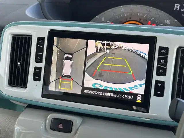 ダイハツ ムーヴ キャンバス X メイクアップ リミテッド SAⅢ 静岡県 2019(平31)年 3.5万km パールホワイトⅢ/ファインミントメタリック 2トーン スマートアシストIII/・衝突回避支援ブレーキ機能/・衝突警報機能/・誤発進抑制機能(前方＋後方)/・車線逸脱警報機能/・先行車発進お知らせ機能/・オートハイビーム/純正8インチナビ/FM/AM/CD/DVD/Bluetooth/SD/フルセグTV/両側パワースライドドア/全周囲カメラ/ベンチシート/フルフラットシート/オートライト