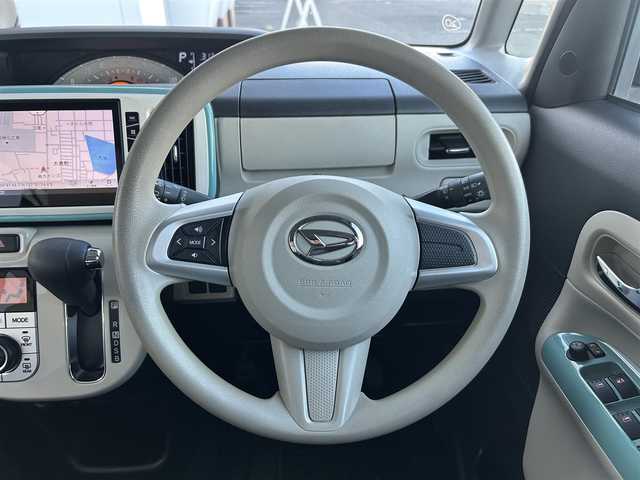 ダイハツ ムーヴ キャンバス X メイクアップ リミテッド SAⅢ 静岡県 2019(平31)年 3.5万km パールホワイトⅢ/ファインミントメタリック 2トーン スマートアシストIII/・衝突回避支援ブレーキ機能/・衝突警報機能/・誤発進抑制機能(前方＋後方)/・車線逸脱警報機能/・先行車発進お知らせ機能/・オートハイビーム/純正8インチナビ/FM/AM/CD/DVD/Bluetooth/SD/フルセグTV/両側パワースライドドア/全周囲カメラ/ベンチシート/フルフラットシート/オートライト