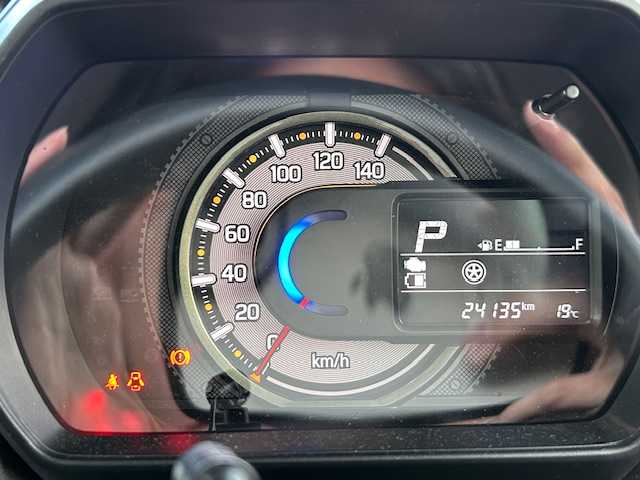 スズキ スペーシア ギア HYBRID XZターボ 静岡県 2022(令4)年 2.4万km デニムブルー ガンメタリック 2トーン 社外SDナビ/フルセグTV/Bluetooth接続/バックカメラ/アイドリングストップ/パドルシフト/両側パワースライドドア/前席シートヒーター/デュアルカメラブレーキサポート/レーダークルーズコントロール/横滑り防止装置/レーンキープアシスト/後部コーナーセンサー/ヘッドアップディスプレイ/オートライト/オートマティックハイビーム/純正14インチブラックアルミホイール/純正フロアマット/ビルトインETC/LEDヘッドライト/LEDフォグランプ