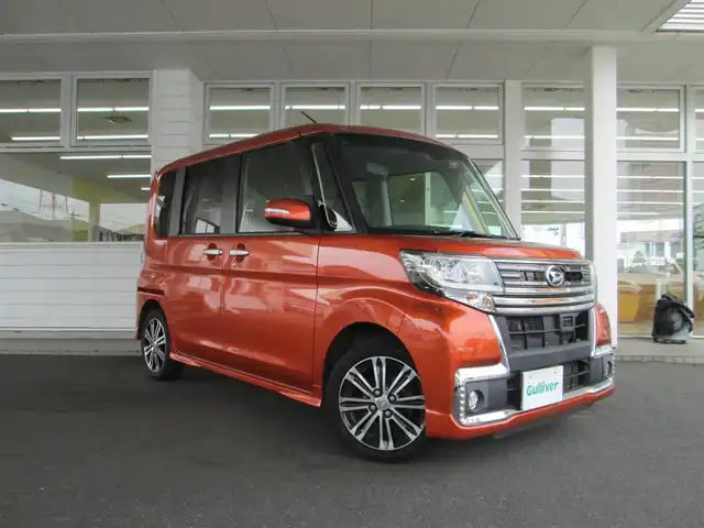 ダイハツ タント カスタム RS トップED SAⅡ 千葉県 2016(平28)年 6.1万km トニコオレンジメタリック ワンオーナー/純正SDナビ、フルセグTV/バックカメラ/オーディオ【CD/DVD/SD/BT】/LEDヘッドライト&LEDフォグ/純正15インチAW/ウィンカードアミラー/ハーフレザーシート/革巻きステアリング/横滑り防止装置/アイドリングストップ/前後ドライブレコーダー/ETC/新車整備手帳/取扱説明書/スペアキー