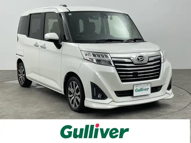 ダイハツ トール カスタムG ターボ SAⅡ 大分県 2017(平29)年 3.9万km パールホワイトⅢ 全方位カメラ　/ドライブレコーダー　/両側パワースライドドア　/社外ナビ　/リモコンキー　/プッシュスタート　/フルセグＴＶ　/ＥＴＣ　/ウォークスルー　/純正フロアマット　/コーナーセンサー