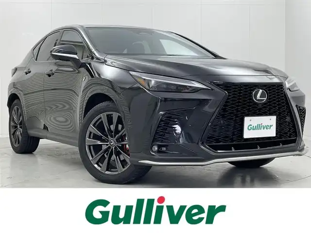 レクサス ＮＸ 350h Fスポーツ 茨城県 2023(令5)年 1.9万km グラファイトブラックガラスフレーク 14インチ純正ナビ付ディスプレイオーディオ/・FM/AM/Bluetooth/Miracast/USB/・フルセグTV/・Apple CarPlay/Android Auto/・全方位カメラ/・オーディオ（マークレビンソン）/禁煙車/BSM/レザーシート/・シートヒーター（D+N席）/・エアシート（D+N席）/前後コーナーセンサー/ビルドインETC2.0/Advanced　Park/パドルシフト/追従型クルーズコントロール/トレイルモード/サンルーフ/電動リアゲート/純正アルミホイール/純正フロアマット/横滑り防止機能/レーンキープアシスト/衝突被害軽減ブレーキ/カーテンエアバッグ/W+サイドエアバッグ/三眼LEDヘッドライト/AAC/オートライト/オートマチックハイビーム/スペアキー