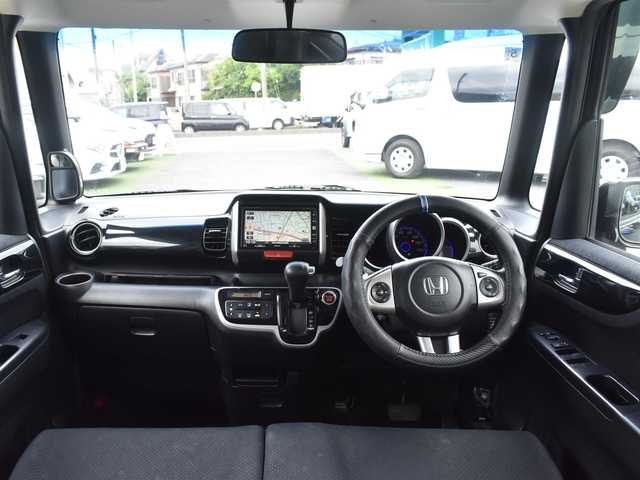 ホンダ Ｎ ＢＯＸ カスタム G ターボパッケージ 長崎県 2012(平24)年 10.4万km クリスタルブラックパール 純正HDDナビ/フルセグテレビ/バックカメラ/プッシュスタート/スマートキー/ETC/両側パワースライドドア/保証書/取説/スペアスマートキー