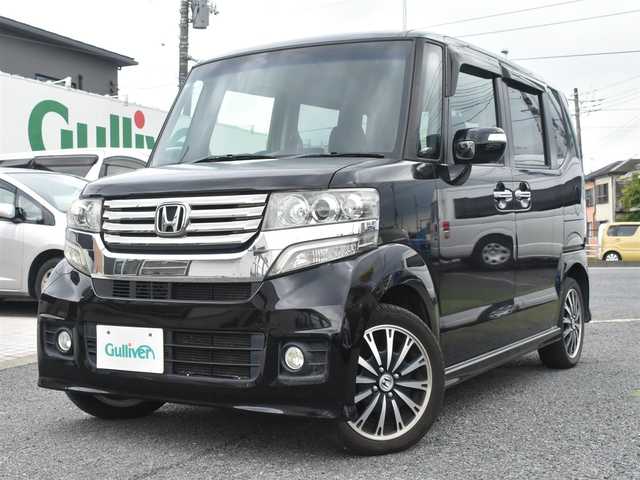 ホンダ Ｎ ＢＯＸ カスタム G ターボパッケージ 長崎県 2012(平24)年 10.4万km クリスタルブラックパール 純正HDDナビ/フルセグテレビ/バックカメラ/プッシュスタート/スマートキー/ETC/両側パワースライドドア/保証書/取説/スペアスマートキー
