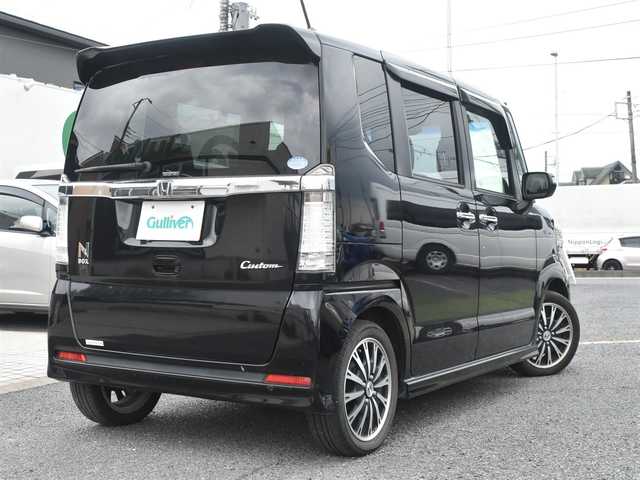 ホンダ Ｎ ＢＯＸ カスタム G ターボパッケージ 長崎県 2012(平24)年 10.4万km クリスタルブラックパール 純正HDDナビ/フルセグテレビ/バックカメラ/プッシュスタート/スマートキー/ETC/両側パワースライドドア/保証書/取説/スペアスマートキー