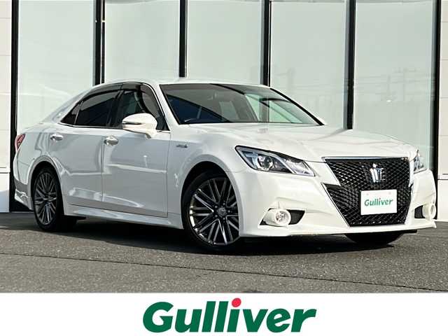 トヨタ クラウン ハイブリッド アスリートS 山形県 2014(平26)年 7.4万km ホワイトパールクリスタルシャイン 禁煙車/クルーズコントロール/横滑り防止装置/純正ナビ/（Bluetooth/CD/フルセグ)/バックカメラ/LEDオートライト/フォグランプ/DN席パワーシート/前後ドライブレコーダー/デジタルインナーミラー/ステアリングスイッチ/ビルトインETC/純正AW/純正フロアマット/電動格納ウィンカーミラー/スマートキー×2/ドアバイザー