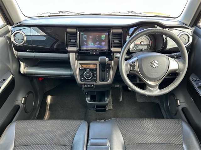 スズキ ハスラー Jスタイル Ⅱ 静岡県 2017(平29)年 9万km ブルーイッシュブラックパール3 4WD/ディーラーOP８インチナビ/フルセグTV/Bluetooth接続/CD/DVD再生/ETC/ハーフレザーシート/シートヒーター /純正15インチアルミホイール/純正フロアマット/ダウンヒルアシスト/横滑り防止装置/デュアルカメラサポートブレーキ/HIDヘッドライト/社外ルーフキャリア　ラック