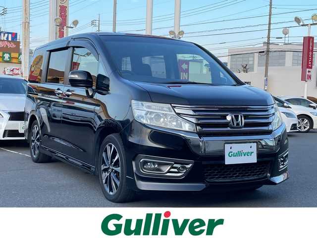 ホンダ ステップワゴン スパーダ Z クールスピリット 群馬県 2014(平26)年 7.4万km プレミアムスパークルブラックパール 純正9型ナビ/CD・DVD・SD・USB/Bluetooth・フルセグ/バックカメラ/純正フリップダウンモニター/両側パワースライドドア/クルーズコントロール/パドルシフト/ビルトインETC/横滑り防止装置/アイドリングストップ/取説・保証書/スマートキー×2