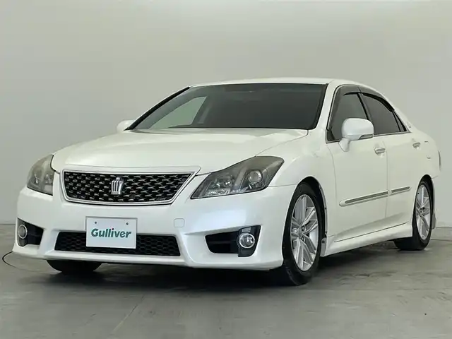 トヨタ クラウン アスリート 群馬県 2012(平24)年 6.6万km ホワイトパールクリスタルシャイン TEIN車高調/純正8インチナビ/・AM/FM/CD/DVD/HDD/USB/AUX/フルセグTV/バックカメラ/前席パワーシート/ステアリングスイッチ/プッシュスタート/スマートキー/電動格納ミラー/純正ビルトインETC