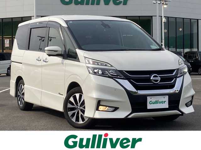 日産 セレナ ハイウェイスター 佐賀県 2016(平28)年 9.1万km ブリリアントホワイトパール ワンオーナー/純正9型ナビ/純正フリップダウンモニター/エマージェンシーブレーキ/LDW/ドライブレコーダー/アラウンドビューモニター/オートライト/LEDヘッドライト/クルーズコントロール/両側パワースライドドア/スマートキー/ETC/アイドリングストップ/ステアリングスイッチ/スペアキー/純正AW