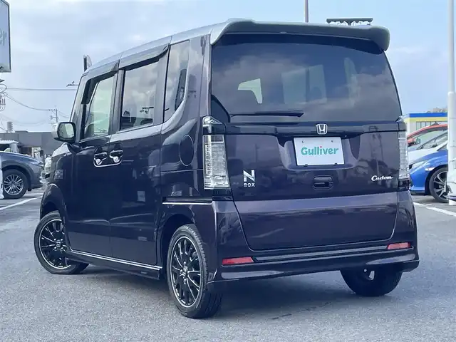 ホンダ Ｎ ＢＯＸ 2トーン カスタム G ターボLパッケージ 長崎県 2016(平28)年 8.8万km パープルⅡ 純正メモリーナビ/CD/DVD/BT/バックカメラ/両側パワースライドドア/ステアリングスイッチ/クルーズコントロール/CTBA/パドルシフト/ハーフレザーシート/LEDヘッドライト/オートライト/ドライブレコーダー/ビルトインETC