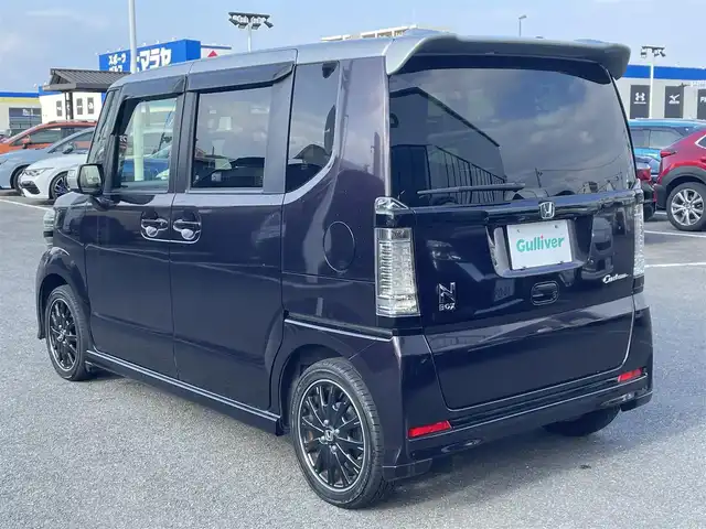 ホンダ Ｎ ＢＯＸ 2トーン カスタム G ターボLパッケージ 長崎県 2016(平28)年 8.8万km パープルⅡ 純正メモリーナビ/CD/DVD/BT/バックカメラ/両側パワースライドドア/ステアリングスイッチ/クルーズコントロール/CTBA/パドルシフト/ハーフレザーシート/LEDヘッドライト/オートライト/ドライブレコーダー/ビルトインETC