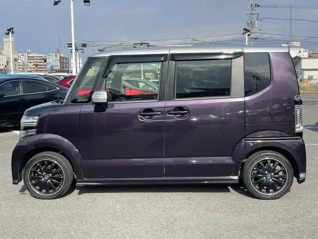 ホンダ Ｎ ＢＯＸ 2トーン カスタム G ターボLパッケージ 長崎県 2016(平28)年 8.8万km パープルⅡ 純正メモリーナビ/CD/DVD/BT/バックカメラ/両側パワースライドドア/ステアリングスイッチ/クルーズコントロール/CTBA/パドルシフト/ハーフレザーシート/LEDヘッドライト/オートライト/ドライブレコーダー/ビルトインETC