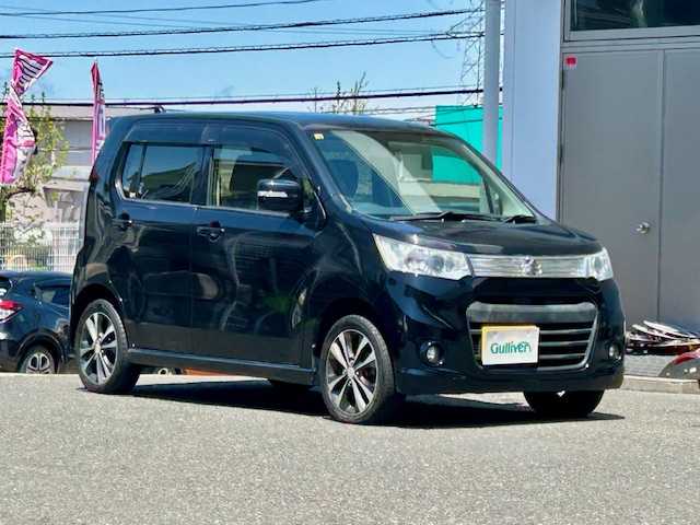 スズキ ワゴンＲ スティングレー T 宮城県 2012(平24)年 9.4万km ブルーイッシュブラックパール3 ワンオーナー/純正CD/パドルシフト/純正フロアマット/夏タイヤ純正15インチアルミ/冬タイヤ社外14インチアルミ/スマートキー/プッシュスタート/保証書取扱説明書