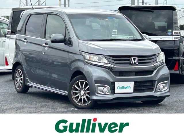 ホンダ Ｎ ＷＧＮ カスタム G ターボパッケージ 千葉県 2014(平26)年 4.3万km ポリッシュドメタルメタリック 社外メモリナビ/CD/DVD/フルセグTV/バックカメラ/ETC/ハーフレザーシート/クルーズコントロール/プッシュスタート/スマートキー/スペアキー×１/プラズマクラスターエアコン/W+サイド＋カーテンエアバック/アイドリングストップ/オートライト/サイド＋カーテンエアバック/純正14インチアルミホイール/社外フロアマット/保証書・取扱説明書