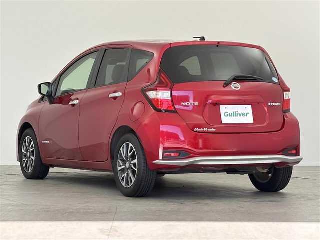 日産 ノート e－パワー X モード・プレミア 千葉県 2017(平29)年 4.5万km ガーネットレッド 純正ナビ/ETC/後カメラ/LED/スペアキー/Bluetooth/CD/フルセグTV/スマートキー/プッシュスタート/純正フロアマット/社外アルミホイール/ABS/横滑り防止装置/オートライト/エアバックW/衝突被害軽減システム/盗難防止装置