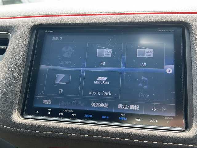 ホンダ ヴェゼル ハイブリッド RS ホンダセンシング 大阪府 2017(平29)年 4.5万km プレミアムクリスタルレッドM ホンダセンシング　ギャザーズ8型ナビ　バックカメラ  CD DVD BT HDMI SD フルセグTV パドルシフト　レーダークルコン  電動パーキング　ハーフレザーシート  前席シートヒーター  オートライト　ETC ウィンカーミラー