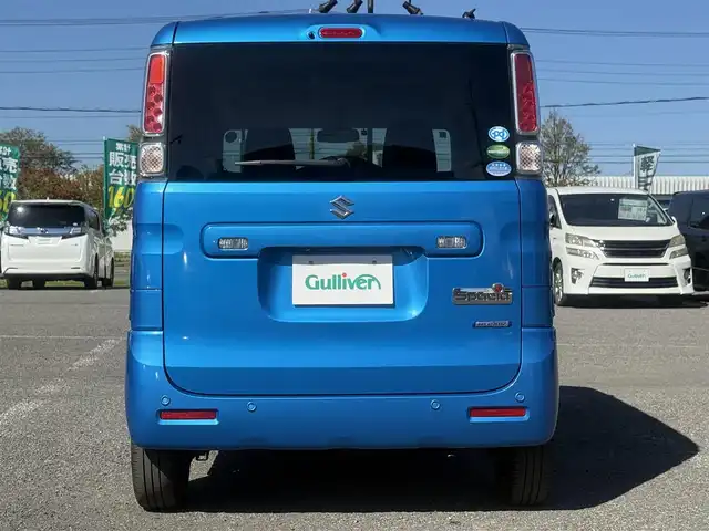 スズキ スペーシア HYBRID X 道央・札幌 2019(令1)年 3.8万km ブリスクブルーM ４WD/ワンオーナー/社外メモリーナビ/CD/DVD/BT/フルセグ/デュアルセンサーブレーキサポート/横滑り防止装置/レーンキープアシスト/リヤパーキングセンサー/全方位カメラ/ビルトインETC/アイドリングストップ/両側パワースライドドア/前席シートヒーター/ステアリングリモコン/プッシュスタート/スマートキー/ハロゲンヘッドライト/オートライト/オートハイビーム/電動格納ミラー/純正フロアマット/スペアキー/社外AW付冬タイヤ積込/155/65/R14/2023年/山8mm