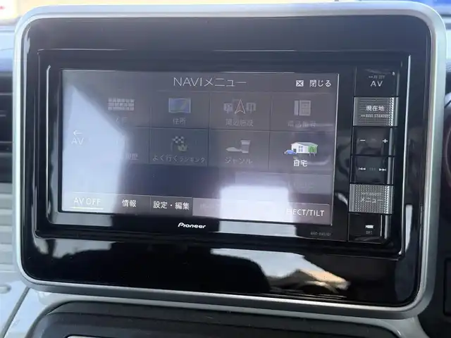 スズキ スペーシア HYBRID X 道央・札幌 2019(令1)年 3.8万km ブリスクブルーM ４WD/ワンオーナー/社外メモリーナビ/CD/DVD/BT/フルセグ/デュアルセンサーブレーキサポート/横滑り防止装置/レーンキープアシスト/リヤパーキングセンサー/全方位カメラ/ビルトインETC/アイドリングストップ/両側パワースライドドア/前席シートヒーター/ステアリングリモコン/プッシュスタート/スマートキー/ハロゲンヘッドライト/オートライト/オートハイビーム/電動格納ミラー/純正フロアマット/スペアキー/社外AW付冬タイヤ積込/155/65/R14/2023年/山8mm