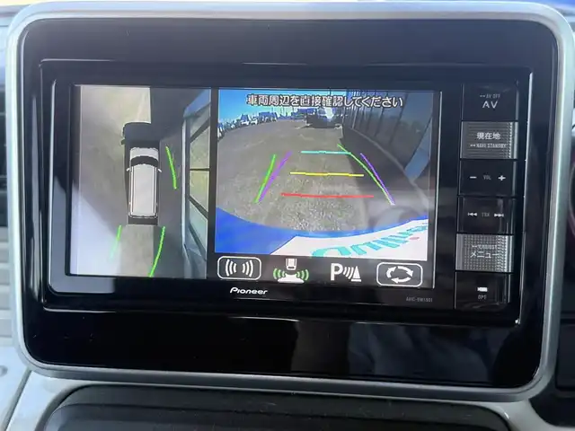 スズキ スペーシア HYBRID X 道央・札幌 2019(令1)年 3.8万km ブリスクブルーM ４WD/ワンオーナー/社外メモリーナビ/CD/DVD/BT/フルセグ/デュアルセンサーブレーキサポート/横滑り防止装置/レーンキープアシスト/リヤパーキングセンサー/全方位カメラ/ビルトインETC/アイドリングストップ/両側パワースライドドア/前席シートヒーター/ステアリングリモコン/プッシュスタート/スマートキー/ハロゲンヘッドライト/オートライト/オートハイビーム/電動格納ミラー/純正フロアマット/スペアキー/社外AW付冬タイヤ積込/155/65/R14/2023年/山8mm