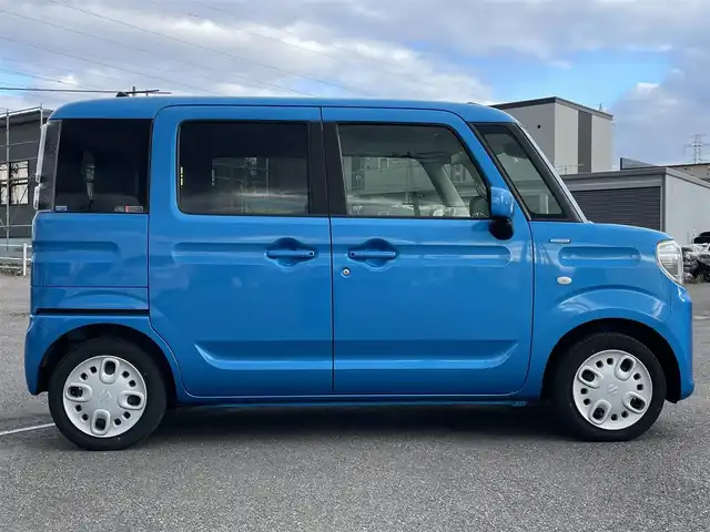 スズキ スペーシア HYBRID X 道央・札幌 2019(令1)年 3.8万km ブリスクブルーM ４WD/ワンオーナー/社外メモリーナビ/CD/DVD/BT/フルセグ/デュアルセンサーブレーキサポート/横滑り防止装置/レーンキープアシスト/リヤパーキングセンサー/全方位カメラ/ビルトインETC/アイドリングストップ/両側パワースライドドア/前席シートヒーター/ステアリングリモコン/プッシュスタート/スマートキー/ハロゲンヘッドライト/オートライト/オートハイビーム/電動格納ミラー/純正フロアマット/スペアキー/社外AW付冬タイヤ積込/155/65/R14/2023年/山8mm