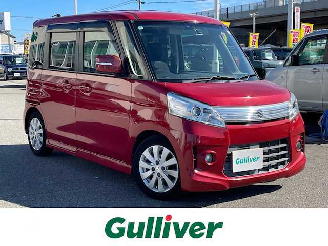 スズキ スペーシア カスタム XS 石川県 2014(平26)年 6.2万km 赤 社外メモリーナビ/社外CD/DVD/フルセグTV/HIDヘッドライト/片側パワースライドドア/スマートキー/プッシュスタート/電動ミラー/ドライブレコーダー/ETC
