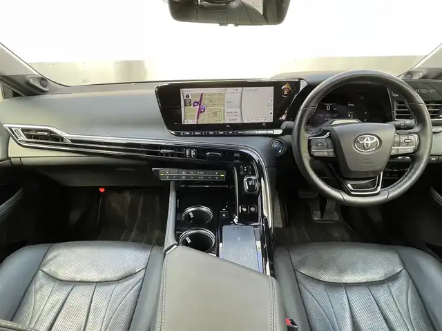 トヨタ ＭＩＲＡＩ 東京都 2021(令3)年 4.7万km ダークブルーマイカ ワンオーナー/純正メモリナビ/　フルセグTV/Bluetooth/CD/USB/Miracast/アラウンドビューモニター/トヨタチームメイト/・アドバンストドライブ/・アドバンストパーク/トヨタセーフティセンス/・プリクラッシュセーフティ/・レーントレーシングアシスト/・レーダークルーズコントロール/・ロードサインアシスト/・発信遅れ告知機能/ヘッドアップディスプレイ/アクティブサウンドシステム（ASC）/LEDヘッドライト/オートマチックハイビーム/ステアリングスイッチ/ステアリングヒーター/全席シートヒーター・シートクーラー/ビルトインETC2.0/純正19インチアルミホイール/純正フロアマット/SNOWモード/カーテンエアバック/プッシュスタート/スマートキー/取扱説明書/保証書