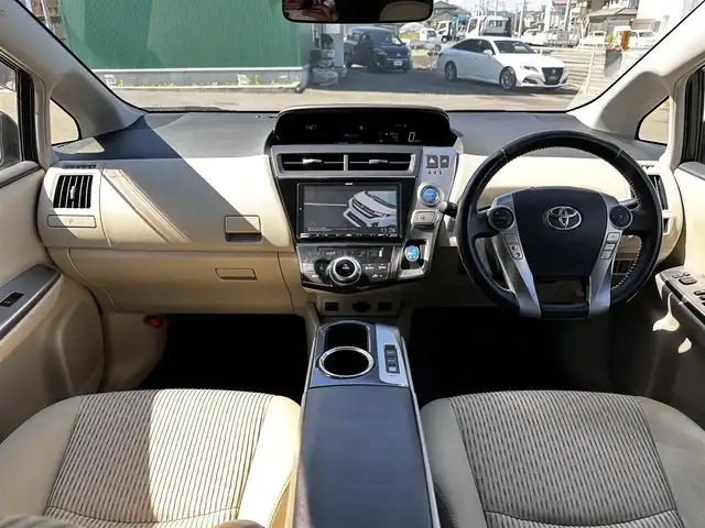トヨタ プリウス α S ツーリングセレクション 宮城県 2014(平26)年 10.1万km スーパーホワイトⅡ 社外9型ナビ/【CD・DVD・SD・BT・USB・フルセグTV】/バックカメラ/純正17インチAW/純正エアロ/革巻きステアリング/ステアリングスイッチ/電動格納ミラー/ウィンカーミラー/オートライト/LEDヘッドライト/LEDフォグライト/スマートキー/ETC