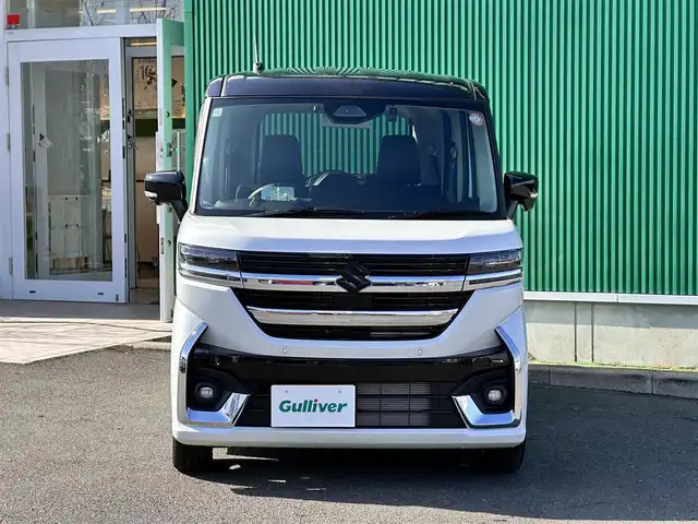 スズキ スペーシア カスタム HYBRID XS ターボ 宮城県 2024(令6)年 0.3万km ピュアホワイトパール/ブラック2トーン 全方位モニター付メモリーナビゲーション/・メモリーナビゲーション/・9インチディスプレイ/・地デジTV/・AM/FMラジオ/・スマートフォン連携/（AppleCarPlay/AndroidAuto）/・全方位モニター用カメラ/・USBソケット/＝＝＝/ワンオーナー/セーフティサポート/・デュアルセンサーブレーキサポート2/・誤発進抑制機能（前方/後方）/・低速時ブレーキサポート（前進/後退）/・車線逸脱警報機能/・車線逸脱抑制機能/・車線維持支援機能/・ふらつき警報機能/・発進お知らせ機能/・標識認識機能/・ハイビームアシスト/・アダプティブクルーズコントロール/ETC/前後ドライブレコーダー/両側パワースライドドア/ハーフレザーシート/シートヒーター/ステアリングヒーター/革巻きステアリング/パドルシフト/LEDヘッドランプ/フォグランプ/オートライト/スマートキー＆プッシュスタート/アイドリングストップ/純正15インチアルミホイール/ドアバイザー/フロアマット/W/サイド/カーテンエアバッグ