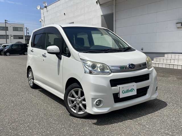 スバル ステラ カスタム R リミテッド 福井県 2012(平24)年 13.4万km パールホワイトⅢ 純正１４インチアルミホイール/HIDヘッドライト/ETC/スマートキー/プッシュスタート/アイドリングストップ/ドアバイザー/電動格納ミラー/保証書