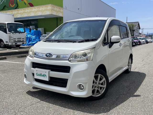スバル ステラ カスタム R リミテッド 福井県 2012(平24)年 13.4万km パールホワイトⅢ 純正１４インチアルミホイール/HIDヘッドライト/ETC/スマートキー/プッシュスタート/アイドリングストップ/ドアバイザー/電動格納ミラー/保証書