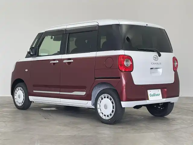 ダイハツ ムーヴ キャンバス ストライプス G 埼玉県 2025(令7)年 0.1千km シャイニングホワイトパール/ファイアークォーツレッドメタリック 4WD/届出済未使用車/純正9インチディスプレイオーディオ/ フルセグTV Bluetooth HDMI CarPlay/バックカメラ/スマートアシスト/衝突軽減ブレーキ/レーンキープアシスト/先行車発進お知らせ/ロードサインアシススト/誤発進抑制機能/コーナーセンサー /両側パワースライドドア/ドライブレコーダー/シートヒーター/置くだけ充電器/LEDオートライト/ETC