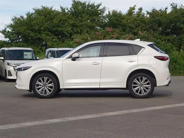 マツダ ＣＸ－５ 25S エクスクルーシブモード 山形県 2022(令4)年 4.6万km スノーフレイクホワイトパールマイカ 4WD/BOSEサウンドシステム/衝突被害軽減システム/純正SDナビ/　　【CD DVD BT フルセグ USB】/DVDプレイヤー/全周囲カメラ/電動リアゲート/レーダークルーズコントロール/LEDオートヘッドライト/ブラウンレザーシート/パワーシート/シートエアコン/シートヒーター/純正19インチアルミホイール/ドライブレコーダー/アイドリングストップ/コーナーセンサー/ステアリングスイッチ/MTモード付AT/電動格納ウィンカーミラー/スマートキー/ETC