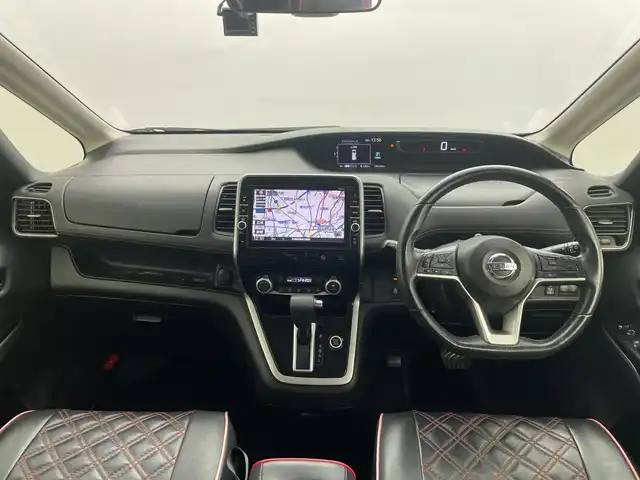 日産 セレナ ハイウェイスター G 群馬県 2016(平28)年 13.5万km マルーンレッド 2トーン 雹害　純正９型ナビ　純正１０型後席モニター　全周囲カメラ　衝突被害軽減ブレーキ　両側電動スライドドア　クルーズコントロール　パーキングアシスト　アイドリングストップ　スマートキー　ＬＥＤ　ＥＴＣ　禁煙