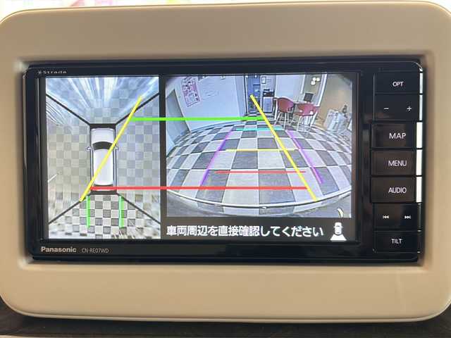 スズキ ラパン モード 岐阜県 2021(令3)年 9.5万km ノクターンブルーパール/ホワイト 2トーンルーフ ワンオーナー/SDナビ/フルセグテレビ/全方位カメラ/Bluetooth/USB/iPod/VTR/D＋N席シートヒーター/LEDヘッドライト/純正フロアマット/パーキングアシスト/アイドリングストップ/スペアキー/アンチブレーキシステム/横滑り防止装置/レーンキープアシスト/盗難防止システム/オートマチックハイビーム/オートライト/デュアルブレーキサポート