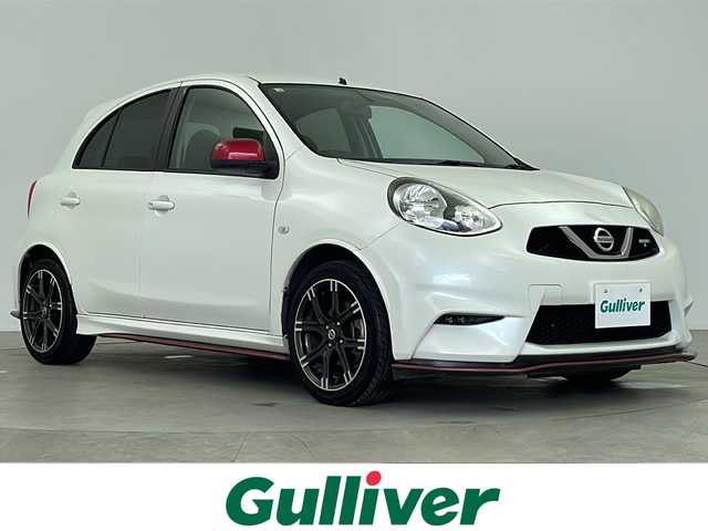 日産 マーチ ニスモS 鹿児島県 2016(平28)年 11.9万km ブリリアントホワイトパール 5速MT/純正SDナビ/Bluetooth対応 DVD再生可/フルセグTV/バックカメラ/純正フルエアロ/純正16インチアルミホイール/LEDヘッドライト/オートライトコントロール/革巻きステアリング/スマートキー×2/エンジンプッシュスタート/純正フロアマット/ドアバイザー/電動格納ミラー/横滑り防止機能
