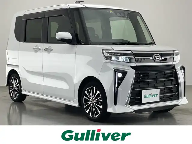 ダイハツ タント カスタム RS 愛知県 2023(令5)年 1.9万km シャイニングホワイトパール 社外ナビ　全方位カメラ　両パワ　禁煙車　スマートアシスト３　フルセグＴＶ　純正アルミホイール　ＬＥＤオートライト　前後ドラレコ　ＥＴＣ　衝突軽減　純正フロアマット　ハーフレザー　シートヒーター　ＤＶＤ