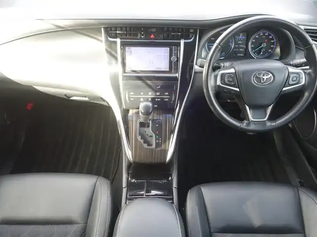 トヨタ ハリアー ハイブリッド エレガンス 山形県 2014(平26)年 4.8万km ホワイトパールクリスタルシャイン 4WD/純正SDナビ/　　【CD DVD BT フルセグ】/バックカメラ/LEDオートヘッドライト/ハーフレザーシート/パワーシート/純正17インチアルミホイール/ドライブレコーダー/ステアリングスイッチ/MTモード付AT/電動格納ウィンカーミラー/フォグランプ/スマートキー×2/ETC