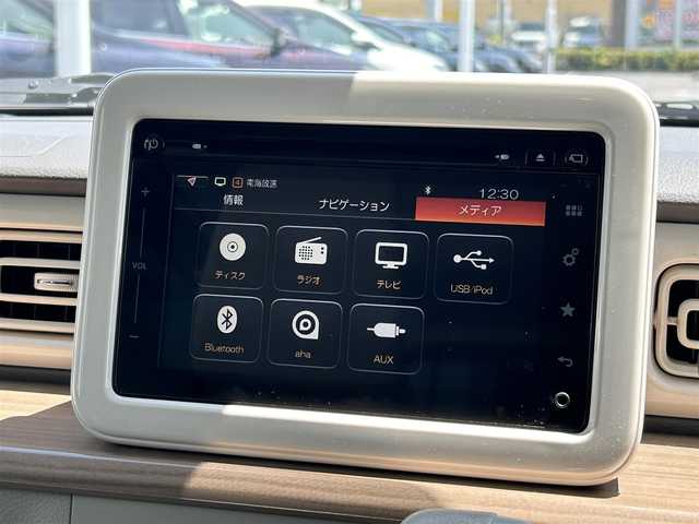 スズキ ラパン X 愛媛県 2016(平28)年 6.8万km フォーンベージュメタリック/ホワイト2トーンルーフ 禁煙車/登録時走行距離：67513km/メーカーオプション純正ナビ/CD/DVD/フルセグTV/Bluetooth/AUX/全方位カメラ/バックカメラ/衝突被害軽減システム/横滑り防止装置/アイドリングストップ/HIDヘッドライト/オートライト/運転席シートヒーター/エンジンスタートボタン/スマートキー/純正フロアマット/純正14インチアルミホイール