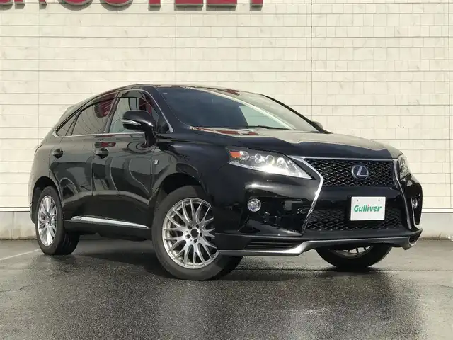 レクサス ＲＸ 450h Fスポーツ 富山県 2014(平26)年 4.8万km ブラック サンルーフ/RAYSアルミホイール/純正ナビ/フルセグTV/Bluetooth/バックカメラ/コーナーセンサー/レーダークルーズコントロール/レザーシート/パワーシート/シートヒーター/プッシュスタート/スマートキー/LEDヘッドライト/オートライト/ETC