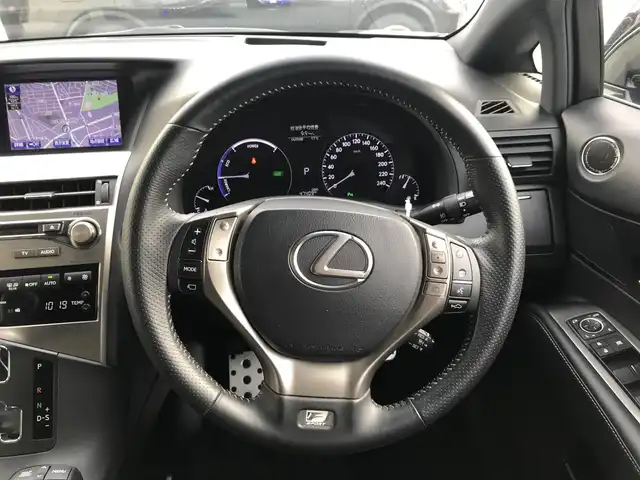レクサス ＲＸ 450h Fスポーツ 富山県 2014(平26)年 4.8万km ブラック サンルーフ/RAYSアルミホイール/純正ナビ/フルセグTV/Bluetooth/バックカメラ/コーナーセンサー/レーダークルーズコントロール/レザーシート/パワーシート/シートヒーター/プッシュスタート/スマートキー/LEDヘッドライト/オートライト/ETC