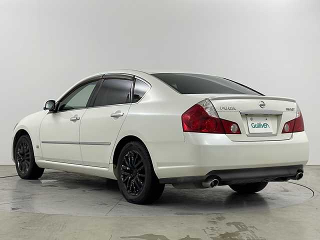 日産 フーガ 350GT FOUR 道央・札幌 2006(平18)年 11.8万km ホワイトパール ・4WD/・純正メーカーナビ  /・DVD/CD/FM/AM//・D.N席パワーシート/・ハーフレザーシート/メモリー付/・サイドブラインドモニター/・HIDライト/オートライト/・SNOWモード/・AFS/VDC/・ハーフレザーシート/・ハーフシェイドガラス